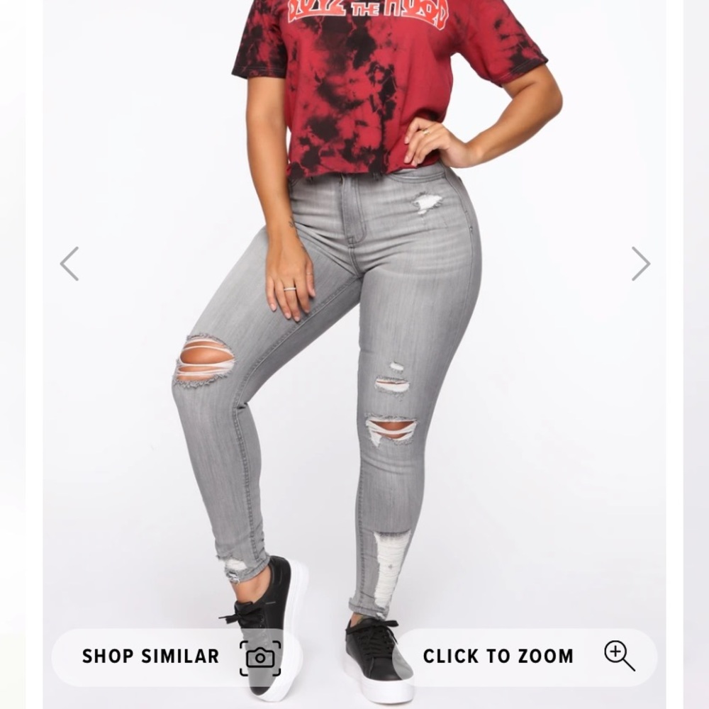 Fashion nova grey high waisted jeans